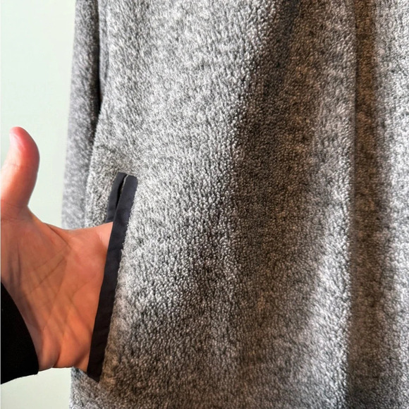 Abercrombie Fitch Womens Quilted Fleece Tear‎ Away Mock Neck Jacket M Black/Gray - Picture 2 of 7